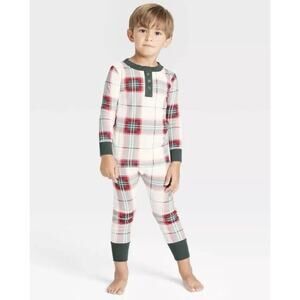 Hearth & Hand™ with Magnolia Holiday Plaid 2pc Pajama Set Green/Red - Size 5